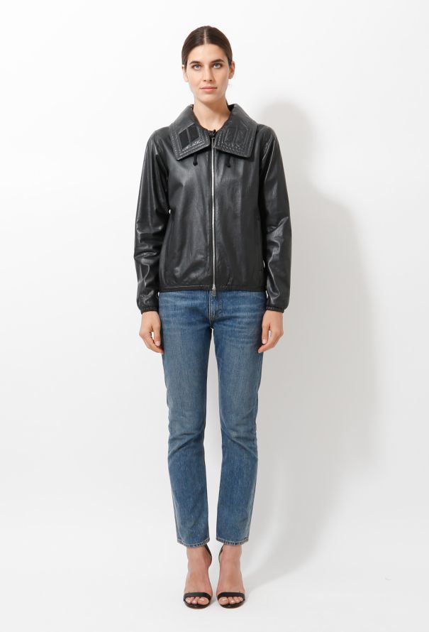 Céline Leather Parka Jacket - 3