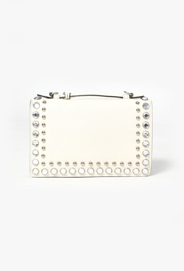 Prada Studded Saffiano Sound Satchel Bag - 4