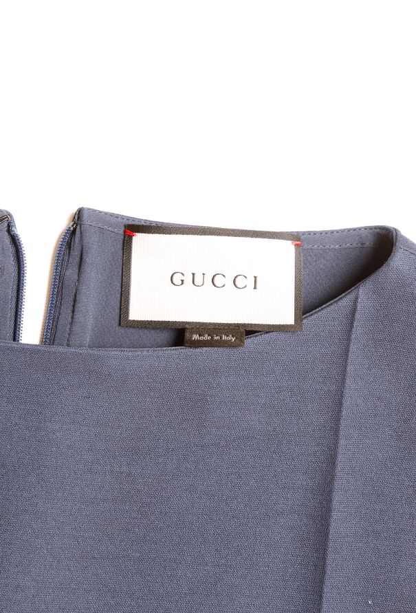 Gucci 2016 Crêpe Ruffled Trim Dress - 4