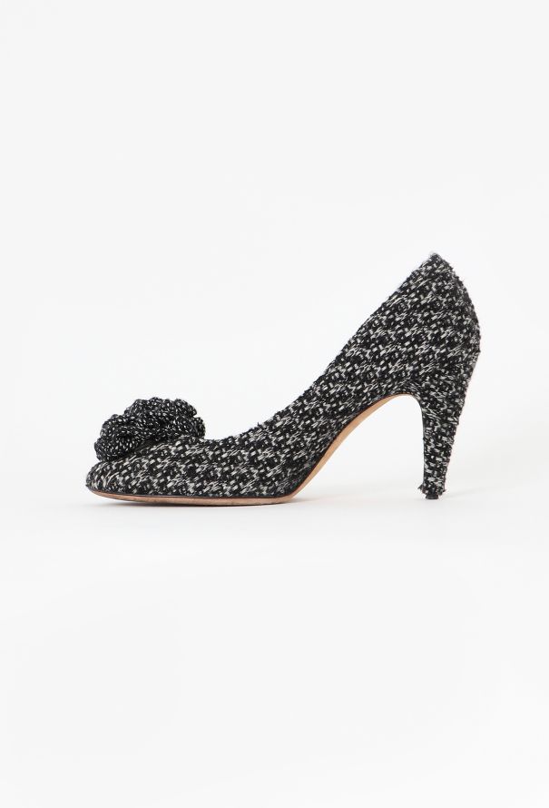 Chanel Tweed Camélia Pumps - 4