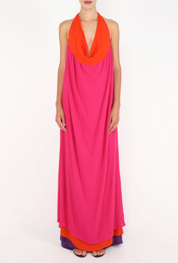 Gianni Versace Layered Silk Halter Dress, 1980s - 3