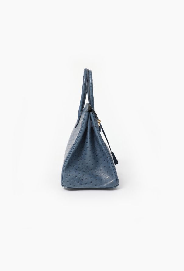 Hermès Blue Ostrich Birkin 30 - 5