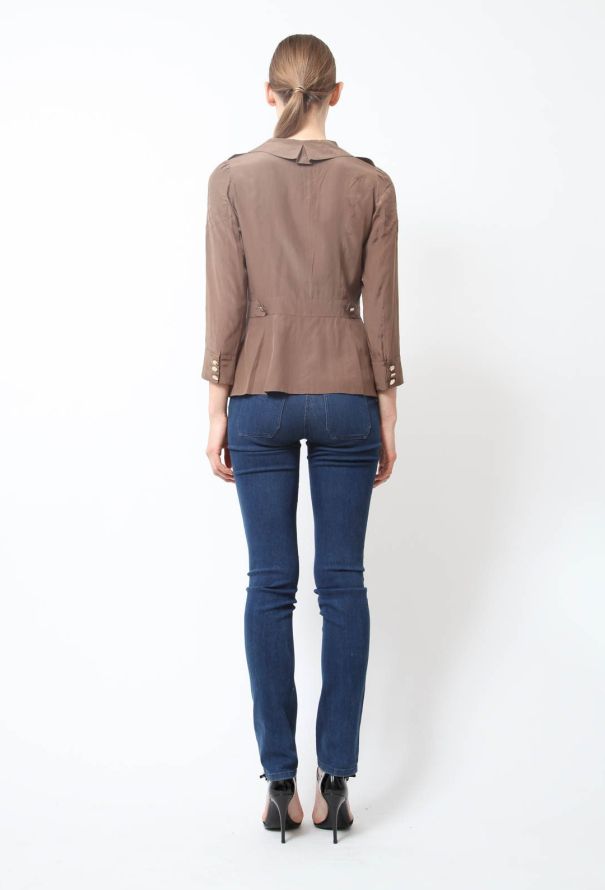 Louis Vuitton Gold Button Silk Blouse - 3