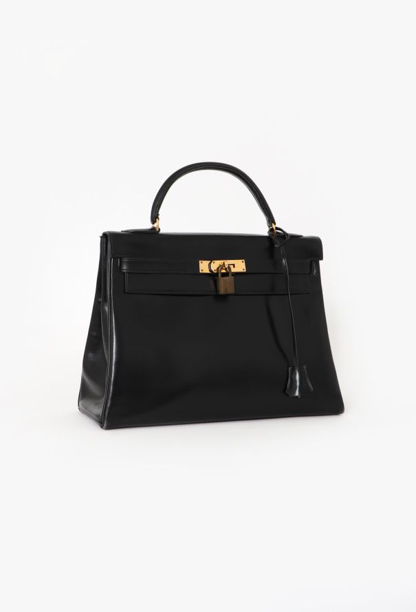 Hermès '70s Black Box Kelly 32 Retourné - 4