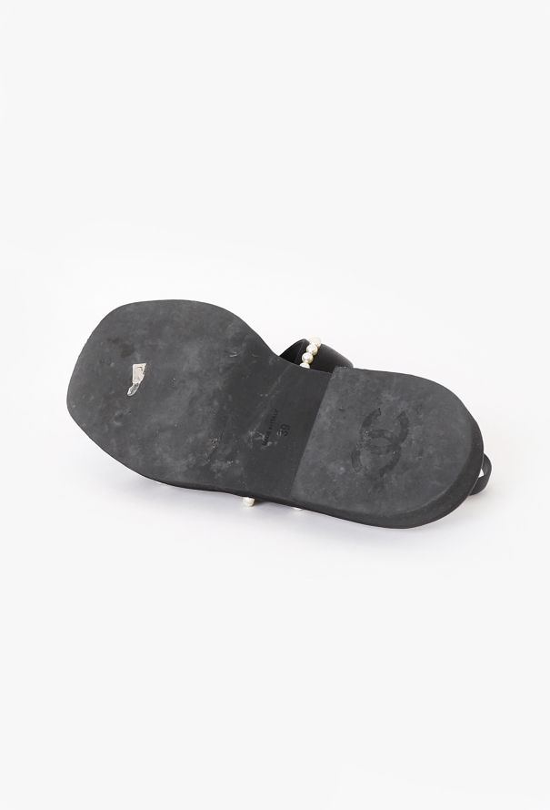 Chanel 2022 Embellished Satin 'CC' Sandals - 5