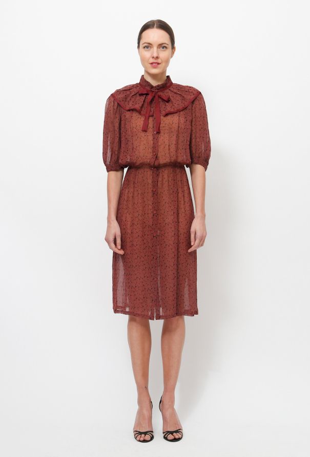 '70s Silk Day Dress - 1
