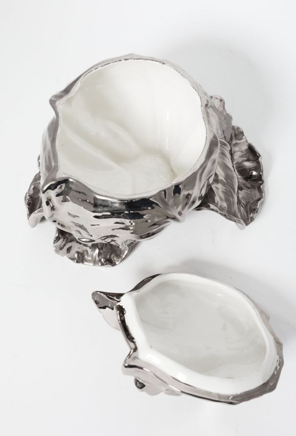 Dior Vintage Silver Porcelain Terrine - 3