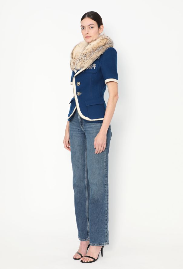 Balenciaga F/W 2007 Collegiate Fur Collar Blazer - 7
