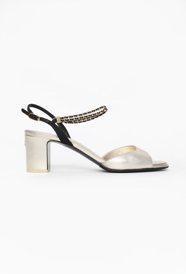 Chanel Metallic Chainlink Sandals, 2023 - 1