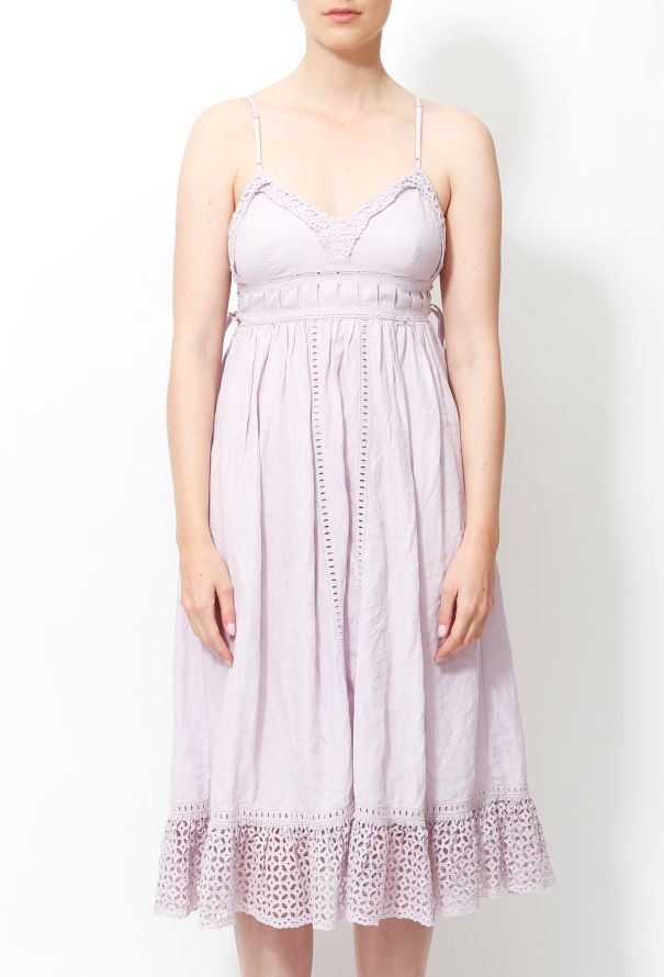 Balenciaga 2004 Flared Eyelet Dress - 5