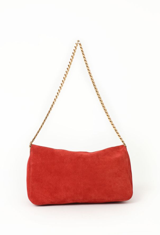 Céline Orange Suede Gourmette Bag – Small Model - 3