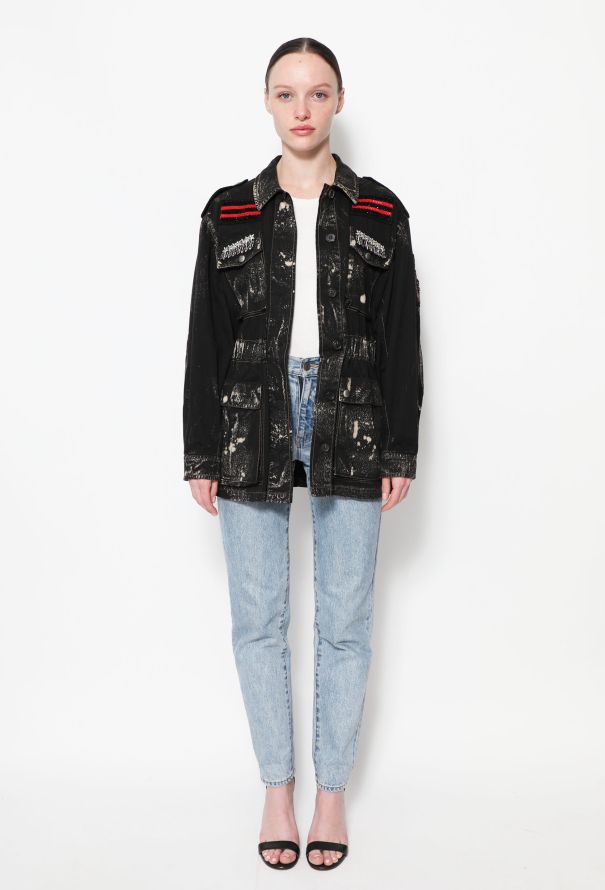 Miu Miu Washed Épaulette Denim Jacket - 1