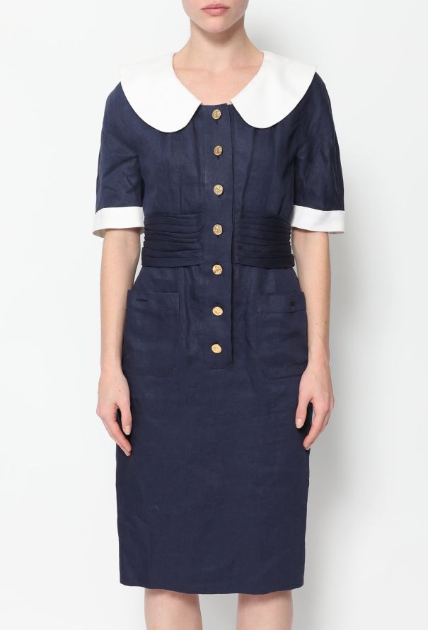 Chanel COLLECTOR S/S 1988 Linen Claudine Dress - 3