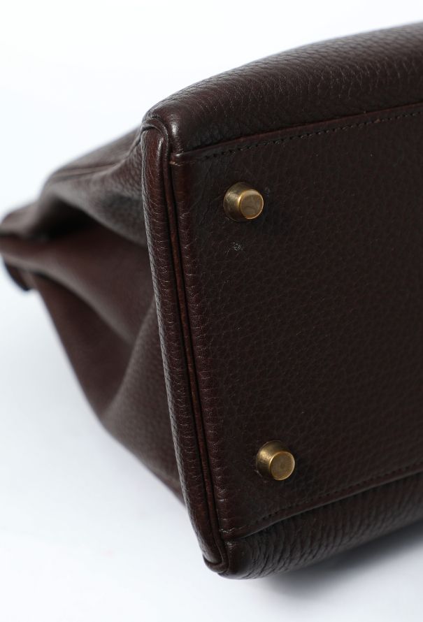 Hermès Vintage Marron Togo Kelly Retourné 35 - 12