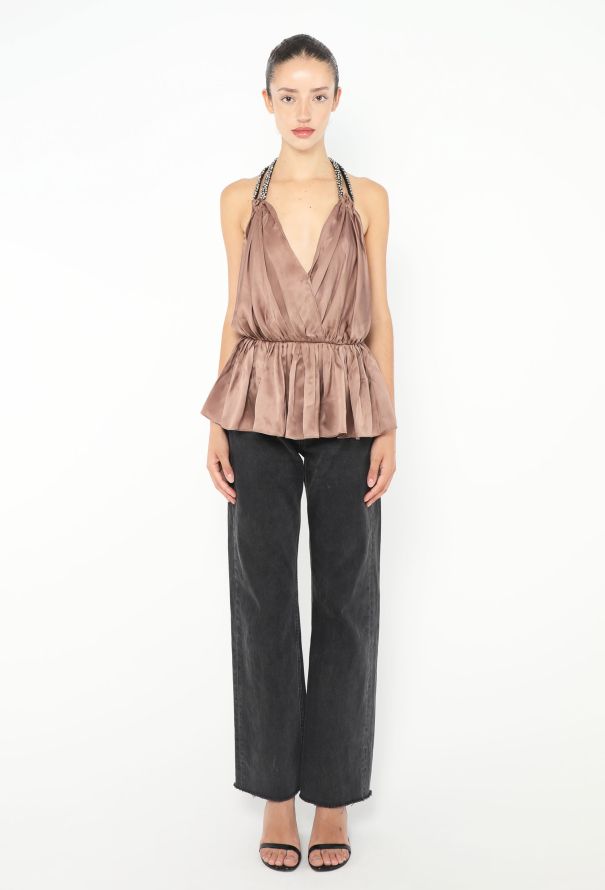 Chloé Strass Embellished Silk Top, S/S 2005 - 4