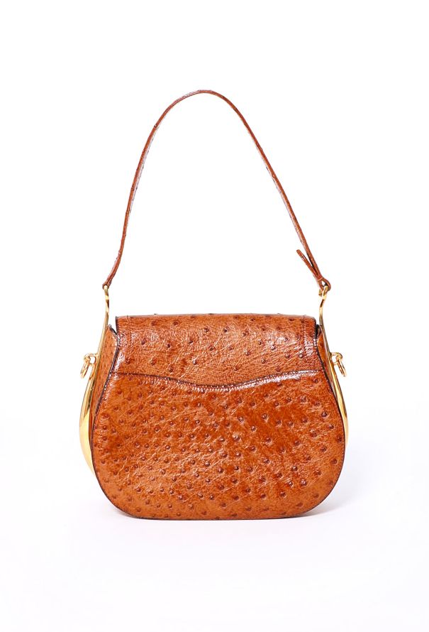 Hermès Rare 1976 Gold Ostrich Passe-Guide Bag - 3