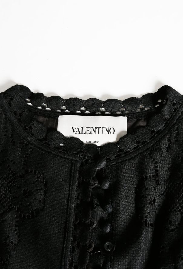 Valentino S/S 2012 Crochet Lace Dress Black - 7