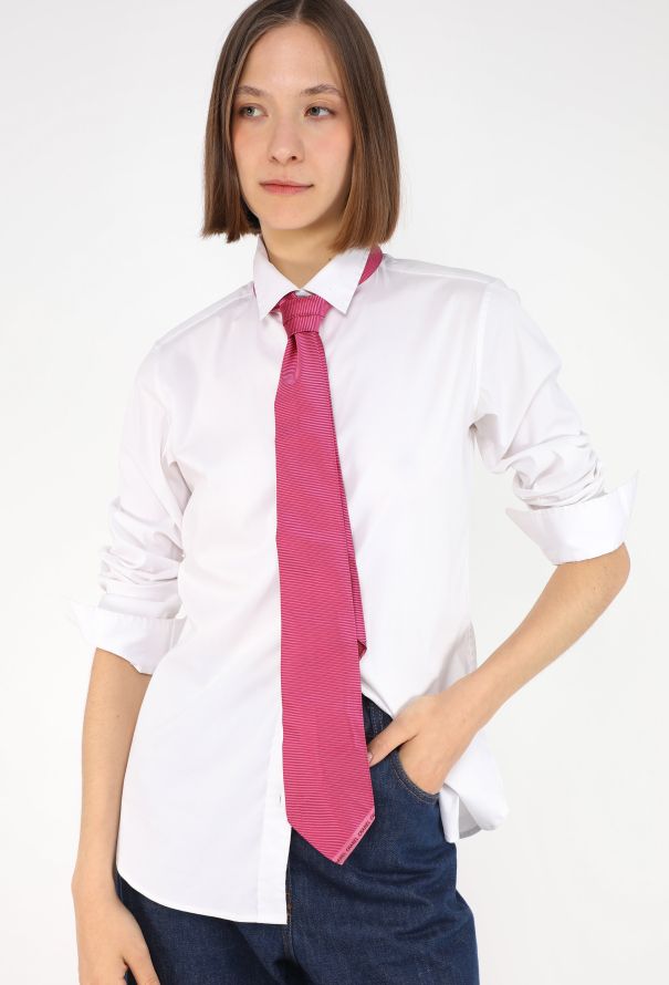 Chanel Pinstripe Silk Tie, Early 2000s - 1