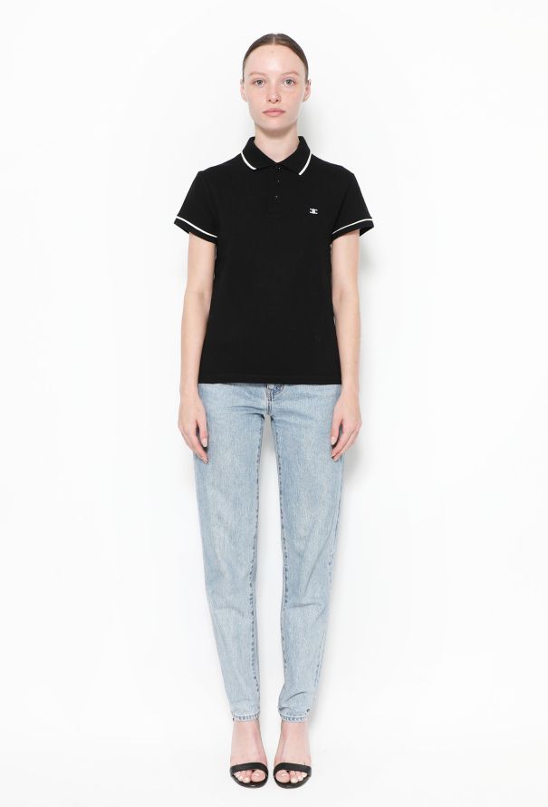 Céline 2021 Black Piqué Triomphe Polo - 2