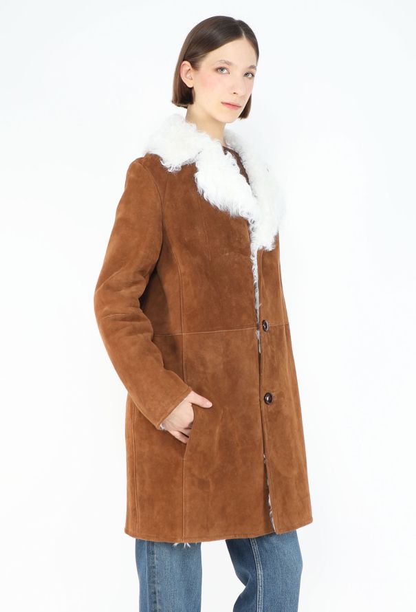 Saint Laurent 2017 Shearling-Lined Suede Coat - 4