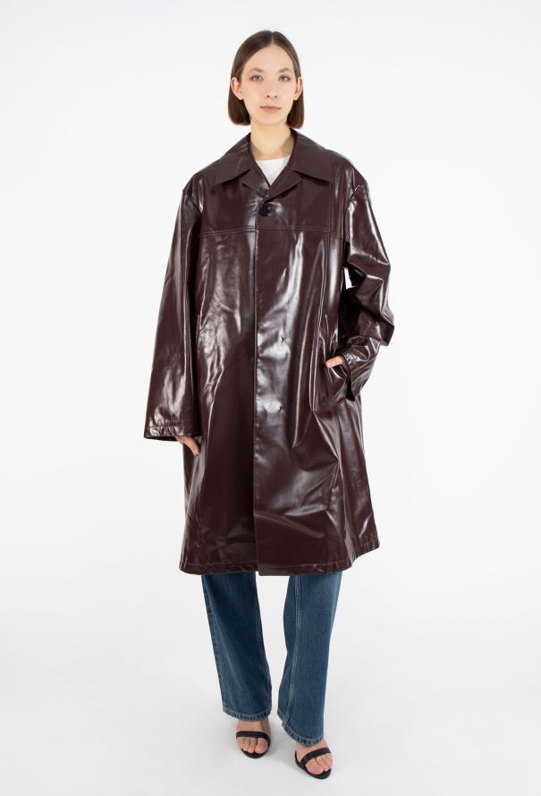 Jil Sander S/S 2025 Patent Calfskin Duster Coat - 5