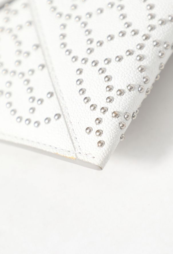 Alaïa Studded White Envelope Clutch - 9