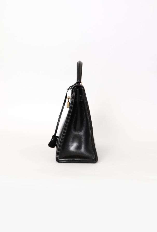 Hermès '70s Black Box Kelly 32 Retourné - 7