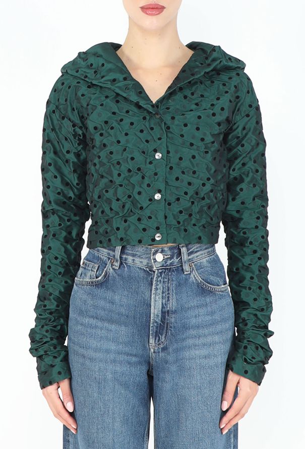 Romeo Gigli Early '90s Polka Dot Ruched Top - 3