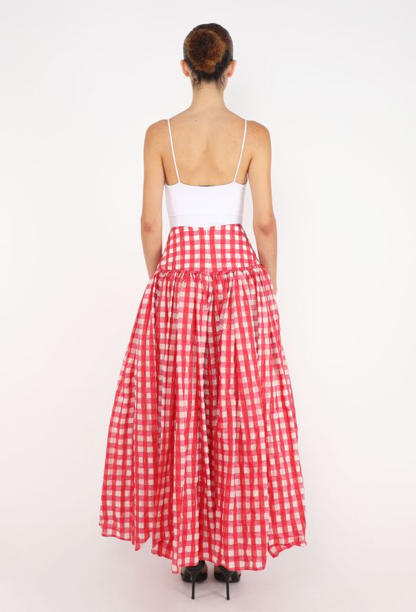 Alaïa Gingham Flared Maxi Skirt, 2023 - 4