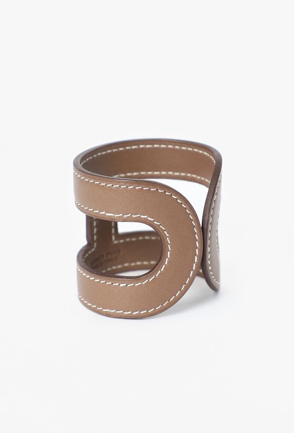Hermès Taupe Box Leather 'Ano' Cuff, 2008 - 2
