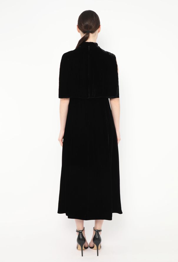 Valentino F/W 2015 Velvet Capelet Dress - 5