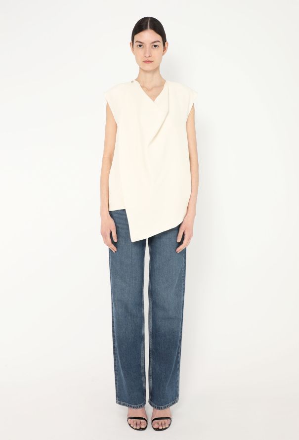 Céline Asymmetrical Draped Wrap Top - 2