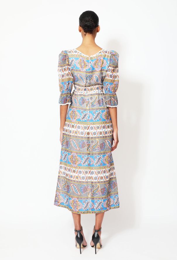 Paisley Lace Trim Prairie Dress - 4