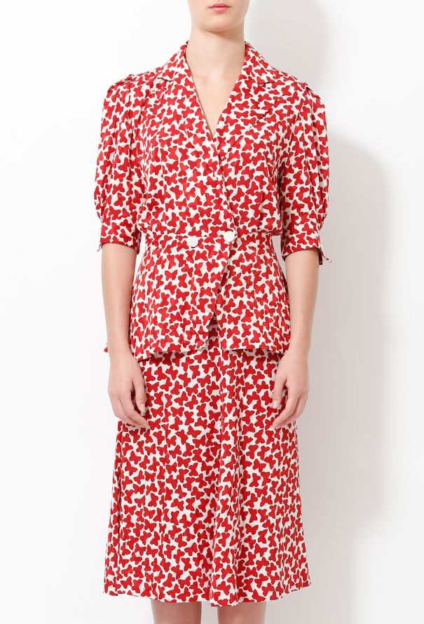 Exquisite Vintage Butterfly Printed Ensemble - 3