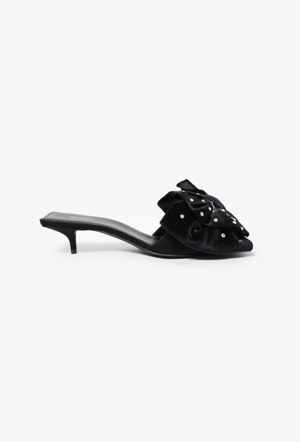 Balenciaga 2019 Velvet Bow Mules - 1