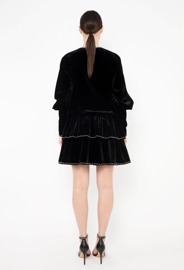 Saint Laurent 2018 Studded Velvet Dress - 4