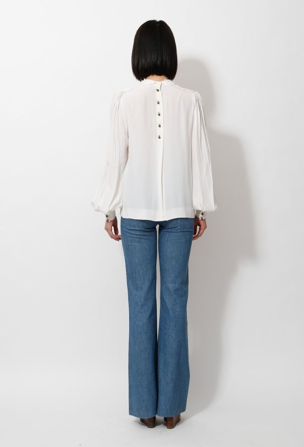 Chloé 2010 Pleated Crêpe Blouse - 3