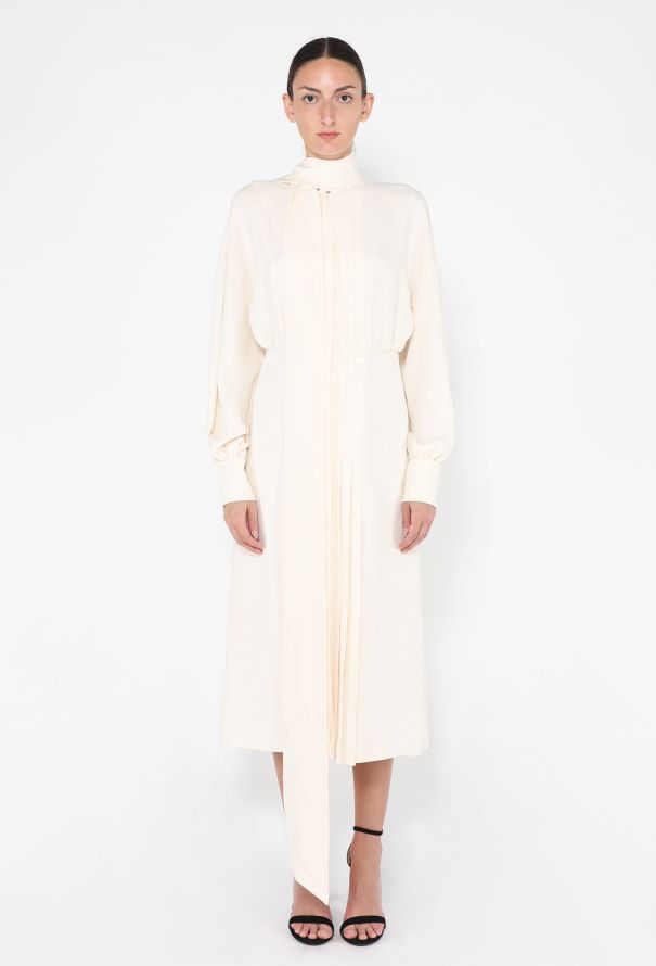 Valentino Pleated Silk Lavallière Dress - 1