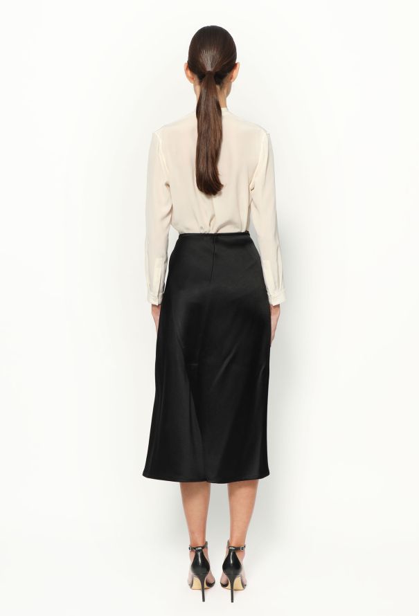 Céline Asymmetrical Satin Wrap Skirt by Phoebe Philo – Fall 2014 - 5