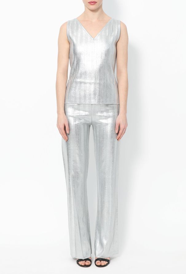 Thierry Mugler Metallic Striped Knit Ensemble – 2001 Couture Collection - 2