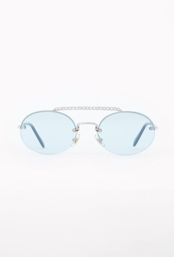 Miu Miu 2021 Oval Embellished Sunglasses - 1