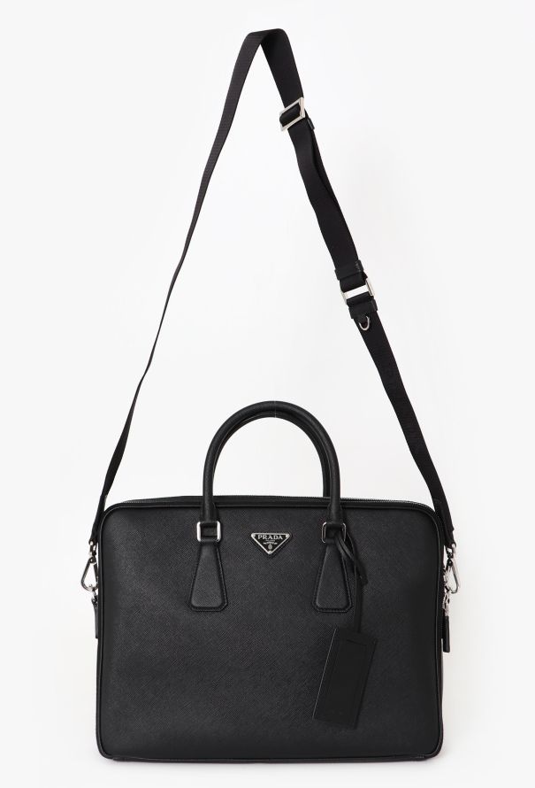 Prada Black Saffiano Briefcase - 2