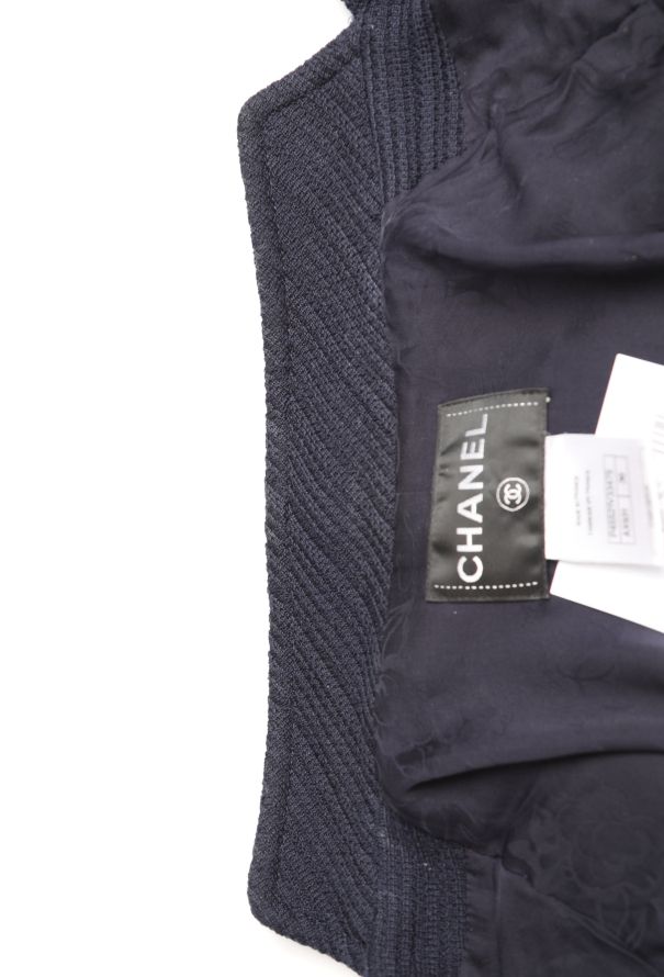 Chanel Asymmetrical Ribbed 'CC' Jacket - 9