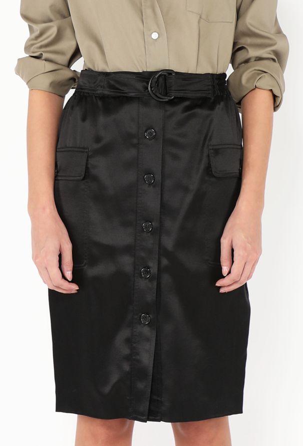 Saint Laurent 2024 Silk Cargo Skirt - 3