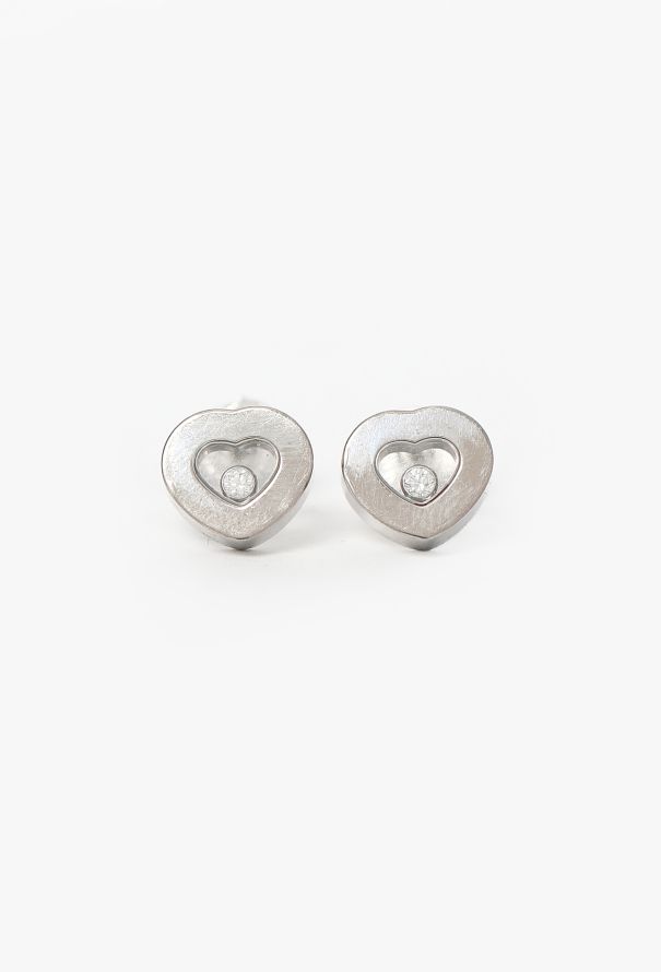 Chopard 18K White Gold Happy Diamonds Icons Earrings - 1