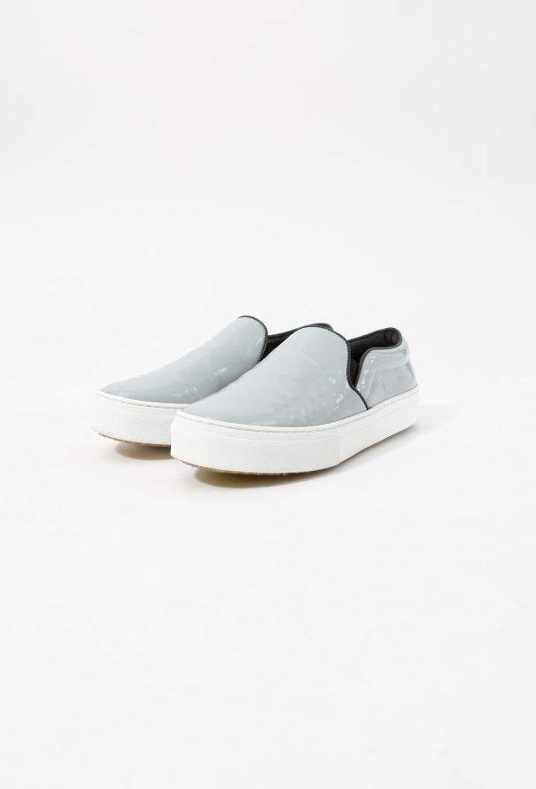 Céline Sky Blue Patent Slip-On Sneakers - 4