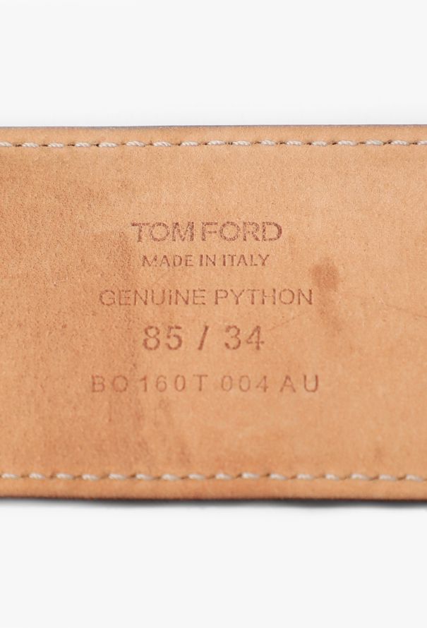 Tom Ford Python Leather Emblem Belt - 9