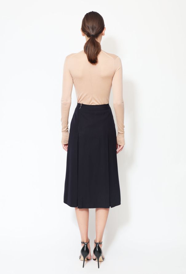 Céline Vintage Chainlink Twill Slit Skirt - 4