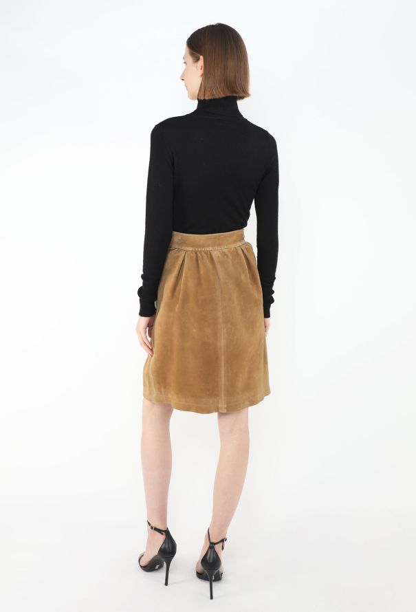 Saint Laurent Vintage Suede Gathered Skirt - 4
