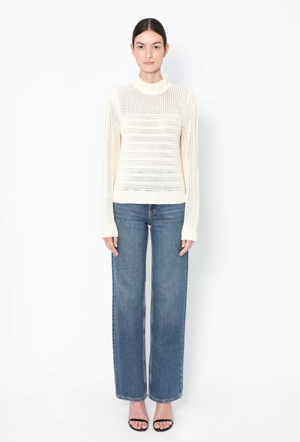 Céline 2019 Ruffled Crochet Sweater - 2